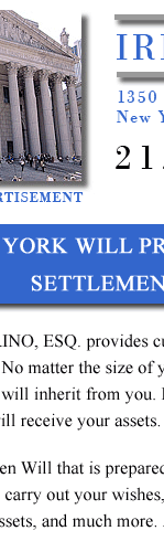 Call Irene F. Parrino, Esq. at (212) 730-6810